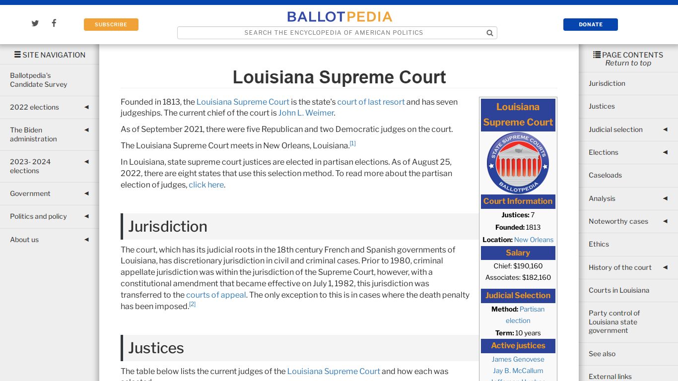 Louisiana Supreme Court - Ballotpedia